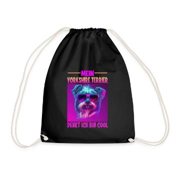 Hunde Spruch Yorkshire Terrier Design für - Turnbeutel - Schwarz - Vorne