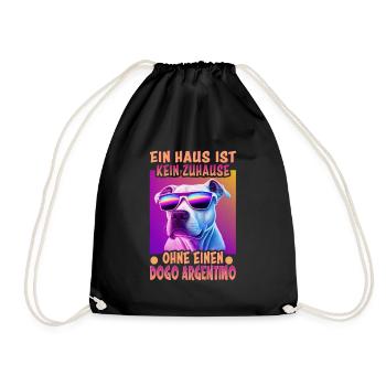 Hunde Spruch Dogo Argentino Design für - Turnbeutel - Schwarz - Vorne