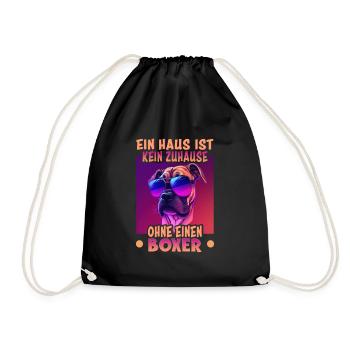 Hunde Spruch Boxer Design für Hundeliebhaber - Turnbeutel - Schwarz - Vorne