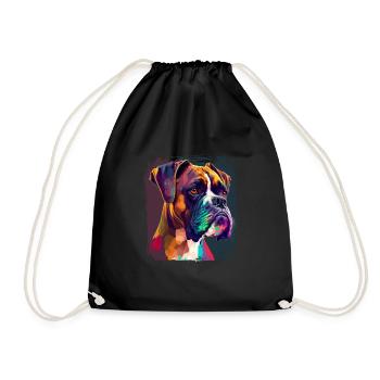 Dog Saying Boxer Design for Dog Lovers - Drawstring Bag - black - Front