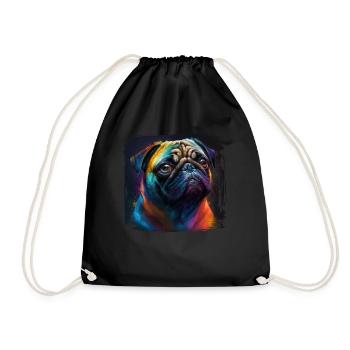 Hunde Spruch Mops Design für Hundeliebhaber - Turnbeutel - Schwarz - Vorne