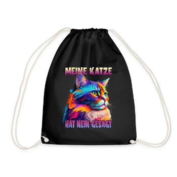 Katzenliebhaber Design Katzenmama Meine Katze hat - Turnbeutel - Schwarz - Vorne