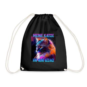Katzenliebhaber Design Katzenmama Meine Katze hat - Turnbeutel - Schwarz - Vorne