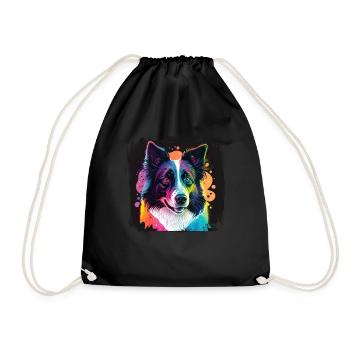 Hunde Spruch Border Collie Design - Turnbeutel - Schwarz - Vorne