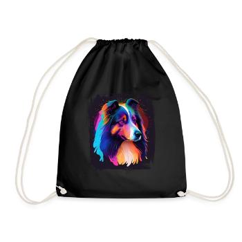 Collie Hunde Spruch Collie Design - Turnbeutel - Schwarz - Vorne