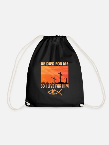 Christian Quotes Designs for Believing Christians - Drawstring Bag - black