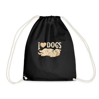 Golden Retrievers - Drawstring Bag - black - Front