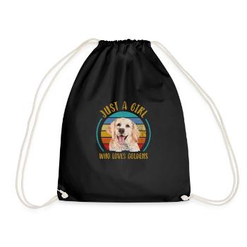 Golden Retriever - Turnbeutel - Schwarz - Vorne