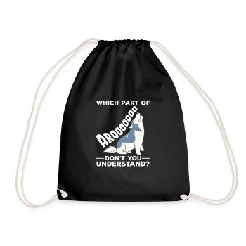 Husky Dog Dogs Siberian Husky Gift - Drawstring Bag - black - Front