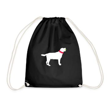 Labrador Hund Hunde Hunderasse Geschenk - Turnbeutel - Schwarz - Vorne