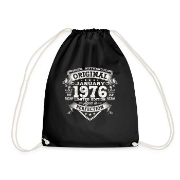 Né 1976 Janvier 47e anniversaire Homme cadeau - Sac de sport léger - noir - Devant