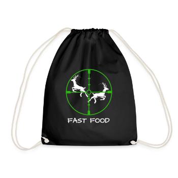 Humour Chasseur Fast Food Cible Chasse - Sac de sport léger - noir - Devant