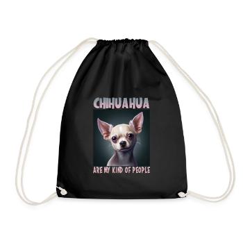 Hunde Spruch Chihuahua Design für Hundeliebhaber - Turnbeutel - Schwarz - Vorne