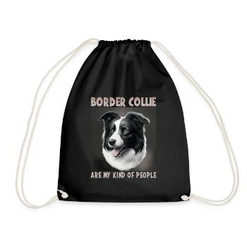 Dog Saying Border Collie Design - Drawstring Bag - black - Front