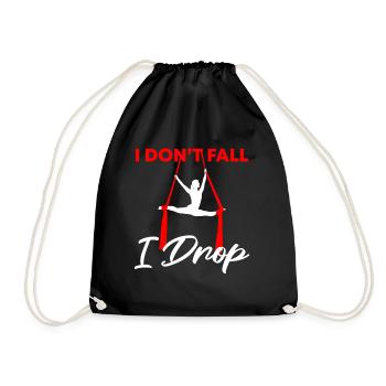 Aerial Silk Dancer for Aerial Ribbon and Aerialist - Drawstring Bag - black - Front