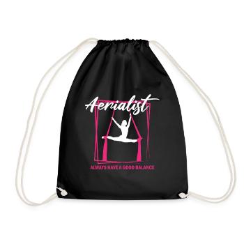 Cirque de soie aérien pour les artistes de soie aérienne - Sac de sport léger - noir - Devant