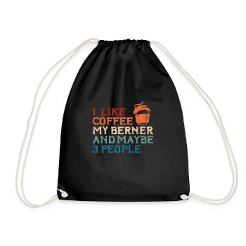 Coffee Bernese Mountain Dog - Drawstring Bag - black - Front