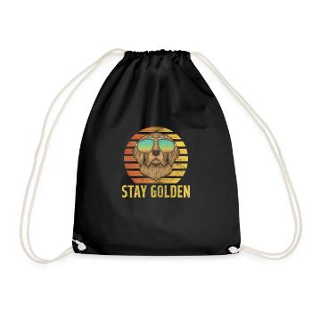 Golden Retrievers - Drawstring Bag - black - Front