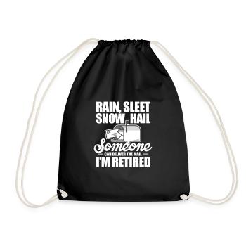 Retirement Pension Pensioner Post office clerk Gift - Drawstring Bag - black - Front