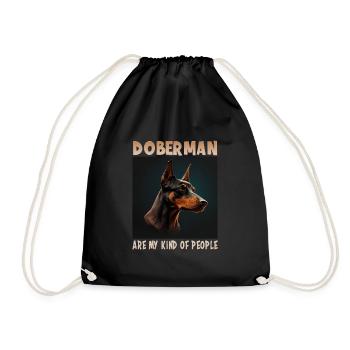 Hunde Spruch Doberman Design für Hundeliebhaber - Turnbeutel - Schwarz - Vorne