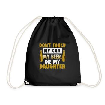 Fête des pères Ne touchez pas à ma voiture, à ma bière ou à ma fille - Sac de sport léger - noir - Devant