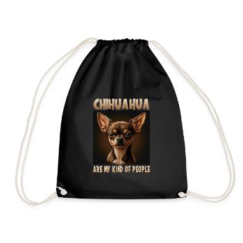 Hunde Spruch Chihuahua Design für Hundeliebhaber - Turnbeutel - Schwarz - Vorne