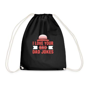 Fête des pères J’aime ton père blagues papa papa - Sac de sport léger - noir - Devant