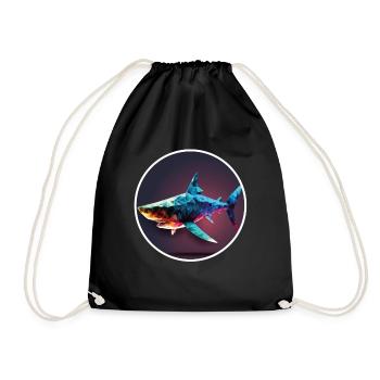 Shark Orca Polygon Geometric Underwater World Ocean - Sac de sport léger - noir - Devant