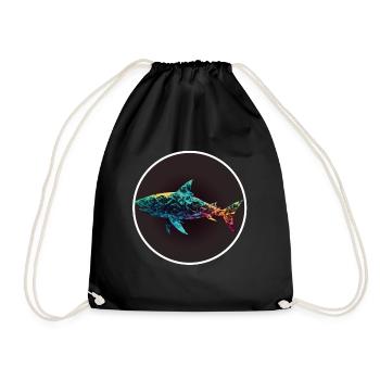Shark Orca Polygon Geometric Underwater World Ocean - Sac de sport léger - noir - Devant