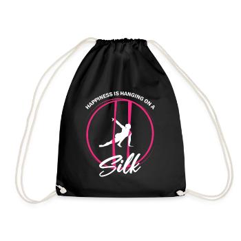 Aerial Silks für Aerial Yoga und Aerial Gymnastics - Turnbeutel - Schwarz - Vorne