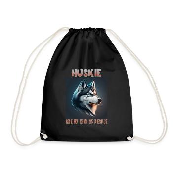 Hunde Spruch Huskie Design für Hundeliebhaber - Turnbeutel - Schwarz - Vorne