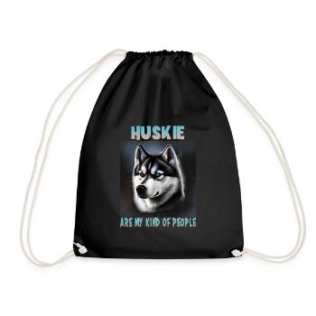 Hunde Spruch Huskie Design für Hundeliebhaber - Turnbeutel - Schwarz - Vorne