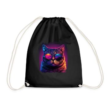 Amoureux des chats Cool Cat Design Cat Mama - Sac de sport léger - noir - Devant
