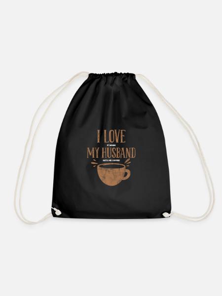 Kaffee Ehemann - Turnbeutel - Schwarz