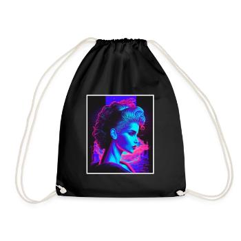 Vaporwave Griechische Mythologie Gott Neon Olymp - Turnbeutel - Schwarz - Vorne