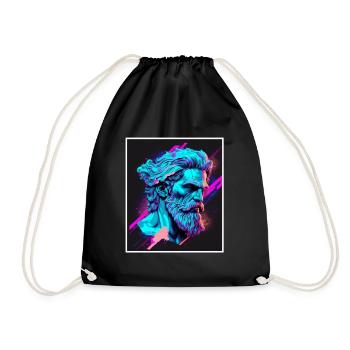 Vaporwave Mythologie grecque Dieu Neon Olympus - Sac de sport léger - noir - Devant