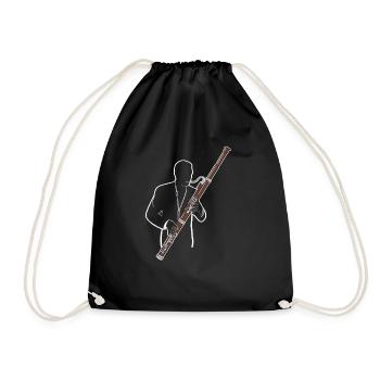 Bassoon Player Simple Drawing with a Colorful - Turnbeutel - Schwarz - Vorne