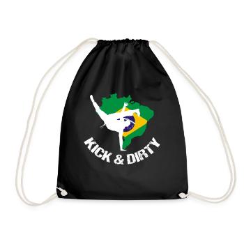 Ginga Capoeira for Brazilian Martial Arts - Drawstring Bag - black - Front