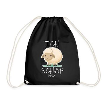 Komme Was Wolle Ich Schaf Das Depression Schäfchen - Turnbeutel - Schwarz - Vorne