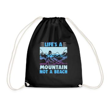 Skifahrer Life's a mountain not a beach Ski - Turnbeutel - Schwarz - Vorne
