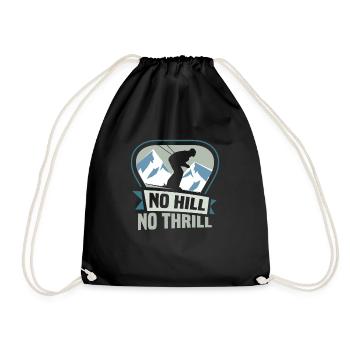 Skifahrer No hill no thrill Ski - Turnbeutel - Schwarz - Vorne
