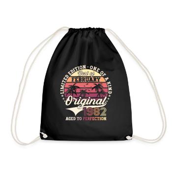 Février né 1982 41ème anniversaire cadeau homme - Sac de sport léger - noir - Devant