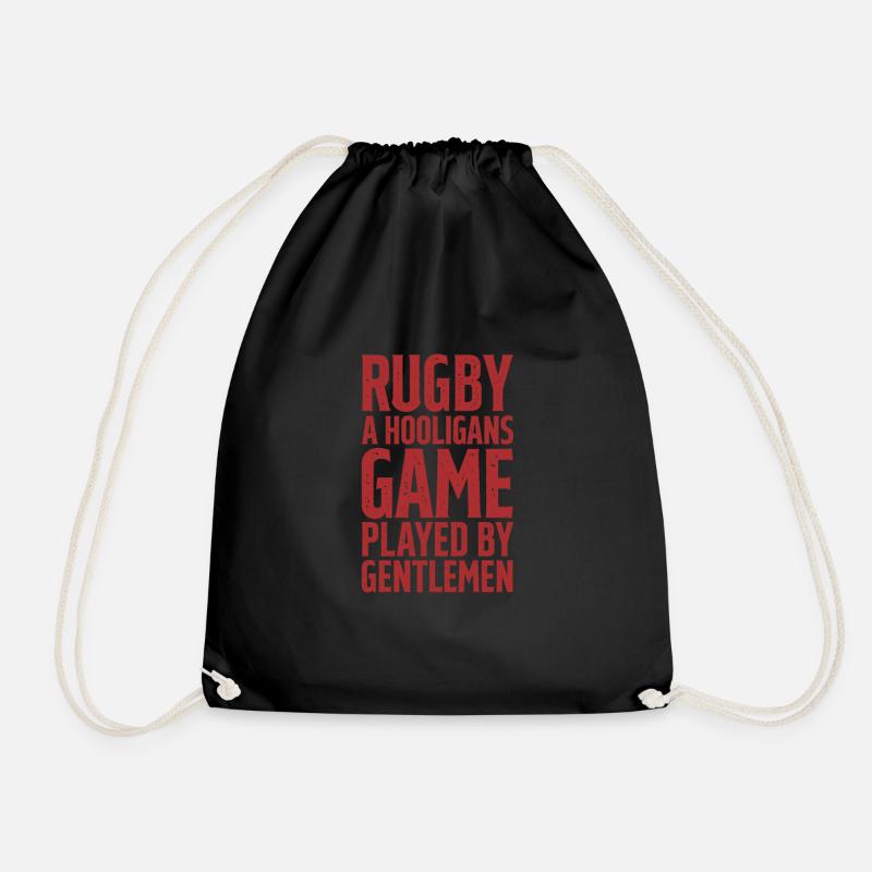 Rugby - Drawstring Bag - black