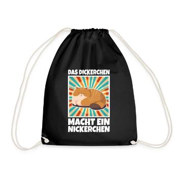 Das Dickerchen macht ein Nickerchen Katze Schlafen - Turnbeutel - Schwarz - Vorne