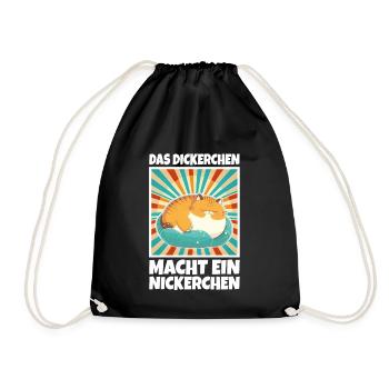 Das Dickerchen macht ein Nickerchen Katze Schlafen - Turnbeutel - Schwarz - Vorne