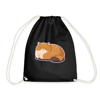 Sleeping Fat Cat Chemise de sommeil Chemise en câlin - Sac de sport léger - noir - Devant