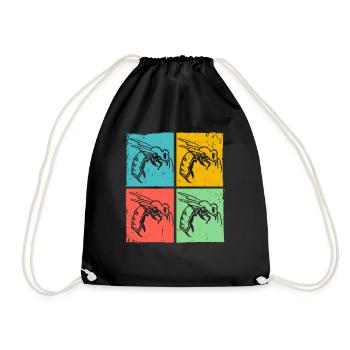 Wasp Hornet Pop Art Insect - Drawstring Bag - black - Front