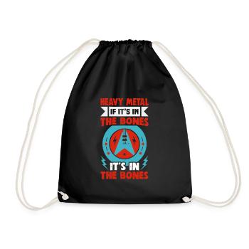 Heavy metal musicians in a band hard rock music - Drawstring Bag - black - Front