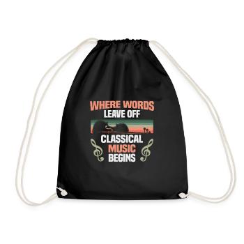 Classical Music Orchestra Musicians - Drawstring Bag - black - Front