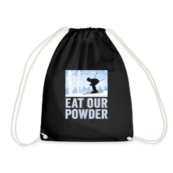 Skifahrer Eat our powder Ski - Turnbeutel - Schwarz - Vorne